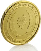 1 Unze Goldmünze EC8 St. Kitts & Nevis - Pelikan 2019 - coloriert
