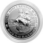 1 Unze Silbermünze Tuvalu - Black Flag - Piratenschiff Queen Anne's Revenge 2019