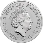 1 Unze Silbermünze Lunar Serie UK Ratte 2020