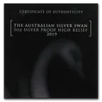 5 Unzen Silbermünze Australien Schwan 2019 - High Relief - polierte Platte