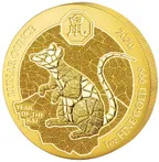 1 Unze Goldmünze Ruanda Lunar Ratte 2020