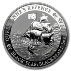 5 Unzen Silbermünze Tuvalu - Black Flag - Piratenschiff Queen Anne's Revenge 2019