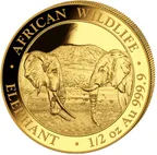 1/2 Unze Goldmünze Somalia Elefant 2020