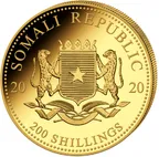 1/4 Unze Goldmünze Somalia Elefant 2020