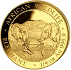 1/4 Unze Goldmünze Somalia Elefant 2020