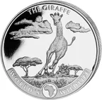 1 Unze Silbermünze Kongo World´s Wildlife - Giraffe 2019