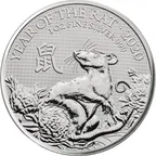 1 Unze Silbermünze Lunar Serie UK Ratte 2020