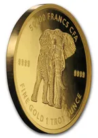 1 Unze Goldmünze Republic of Tschad Mandala Elefant 2019
