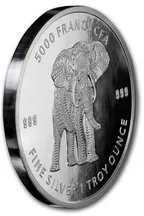 1 Unze Silbermünze Republic of Tschad Mandala Elefant 2019