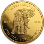 1 Unze Goldmünze Republic of Tschad Mandala Elefant 2019