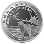 1 Kilogramm Silbermünze Giganten der Eiszeit - Riesenhirsch 2019