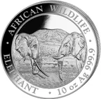 10 Unzen Silbermünze Somalia Elefant 2020