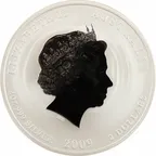 2 Unzen Silbermünze Australien Lunar II Ochse 2009