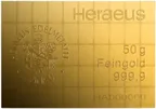 50 x 1g Gold Heraeus Combibarren / Goldtafel / Tafelbarren