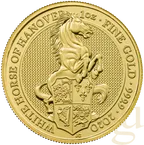 1 Unze Goldmünze Queens Beasts White Horse 2020