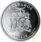1 Unze Silbermünze Barbados Seepferdchen 2020