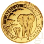 1/25 Unze Goldmünze Somalia Elefant 2015