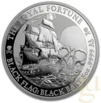 5 Unzen Silbermünze Tuvalu - Black Flag - Piratenschiff The Royal Fortune 2020