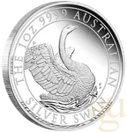 1 Unze Silbermünze Australien Schwan 2020 - polierte Platte