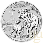 10 Kilogramm Silbermünze Australien Lunar III Ochse 2021