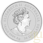 1 Kilogramm Silbermünze Australien Lunar III Ochse 2021