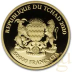 1 Unze Goldmünze Republic of Tschad Mandala Flusspferd 2020
