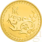 1 Unze Goldmünze Niue Lunar Ratte 2020