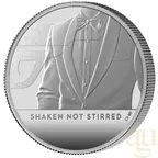1 Unze Silbermünze Großbritannien James Bond 007 Shaken Not Stirred - 2020 polierte Platte