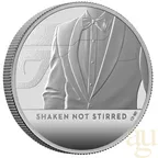 1 Unze Silbermünze Großbritannien James Bond 007 Shaken Not Stirred - 2020 polierte Platte
