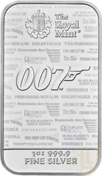 31,1g Silberbarren The Royal Mint - James Bond 007 - No Time To Die
