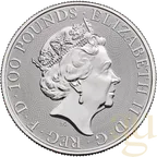 1 Unze Platinmünze Queens Beasts White Lion 2021
