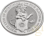 1 Unze Platinmünze Queens Beasts White Lion 2021