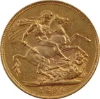 1 Pfund Goldmünze Sovereign Victoria Schleier