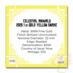1 Unze Goldmünze Niue Celestial Animals - The Red Yellow Snake 2020