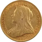 1 Pfund Goldmünze Sovereign Victoria Schleier