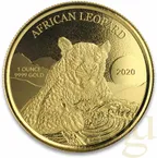 1 Unze Goldmünze Afrika Ghana Leopard 2020 - polierte Platte