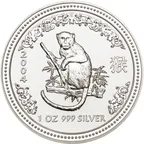 1 Unze Silbermünze Australien Lunar I Affe 2004