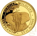 1/2 Unze Goldmünze Somalia Elefant 2021
