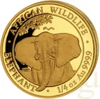 1/4 Unze Goldmünze Somalia Elefant 2021