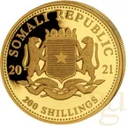 1/4 Unze Goldmünze Somalia Elefant 2021