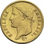 20 Francs Goldmünze Napoleon I mit Kranz