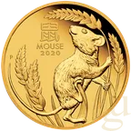 1/4 Unze Goldmünze Australien Lunar III Maus 2020 - polierte Platte