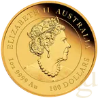 1 Unze Goldmünze Australien Lunar III Ochse 2021 - polierte Platte