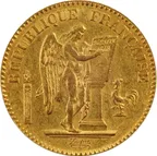 20 Francs Goldmünze Genius - stehender Engel