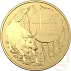 1/2 Unze Goldmünze Australien RAM Lunar Ochse 2021
