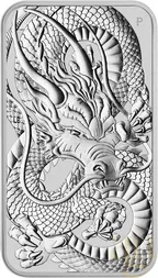 1 Unze Silbermünze Perth Mint Rectangular Dragon 2021