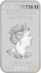 1 Unze Silbermünze Perth Mint Rectangular Dragon 2021