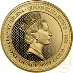 1 Unze Goldmünze St. Helena - The Queen´s Virtues - Victory 2021