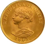 50 Pesos Goldmünze Chile Liberty