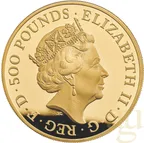 5 Unzen Goldmünze Großbritannien Queens Beasts - Griffin 2021 polierte Platte